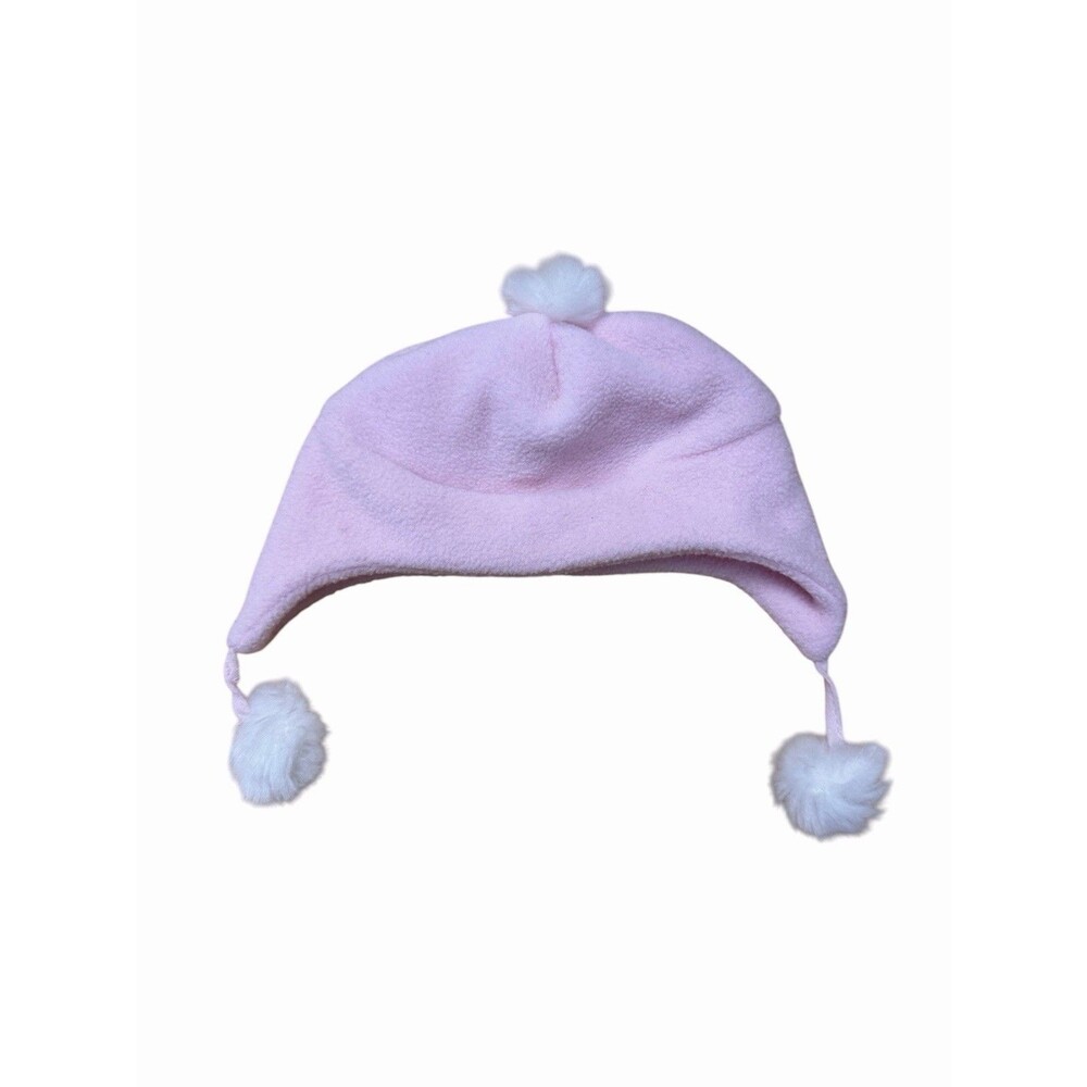 American Girl Doll Snowy Chic Pink Fleece Hat Only Accessory White Pom Pom